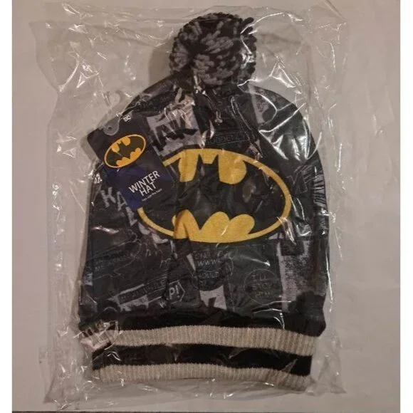 New Batman DC Comics Beanie Hat Adult Winter Ski One Size Superhero Bat Logo NIP - Picture 2 of 2